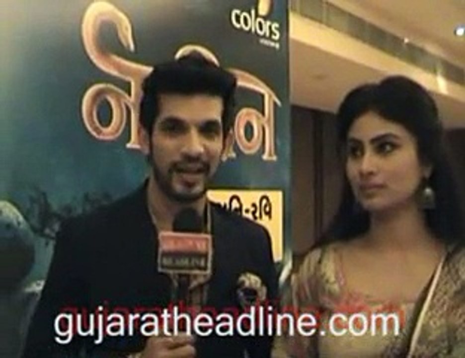 Naagin TV serial's stars Arjun Bijlani and Mouni Roy visits Ahmedabad
