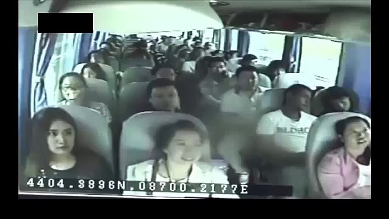 Bus Crashes on highway as driver chomps away on melon seeds