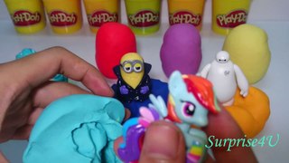 Play doh Surprise eggs Hello Kitty Minions My little Pony Big Hero 6 Frozen