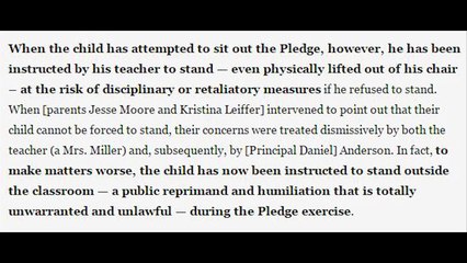 Child Bullied by Teacher For Not Pledging Allegiance to the Flag