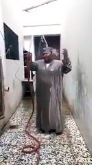 sajid taking bath
