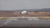Crosswind LANDINGS During a STORM at Düsseldorf B777, 767, 757 A330 Sturm Andrea