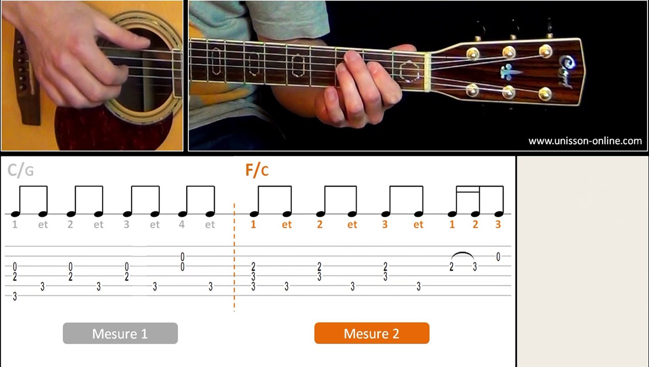 Jouer Imagine (John Lennon) - Cours guitare. Tuto + Tab