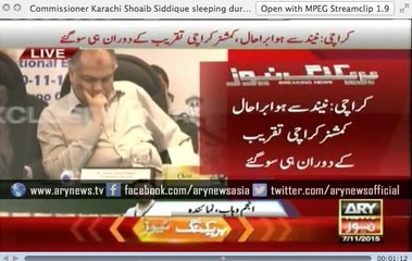 Commissioner Karachi Shoaib Siddique sleeping during ceremony
