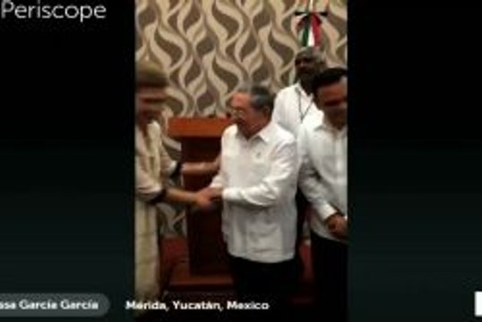 Recepción que ofreció Raúl Castro a los Amigos de Cuba en México