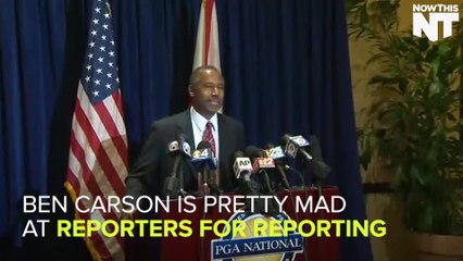Carson Slams Media For Reporting On Him