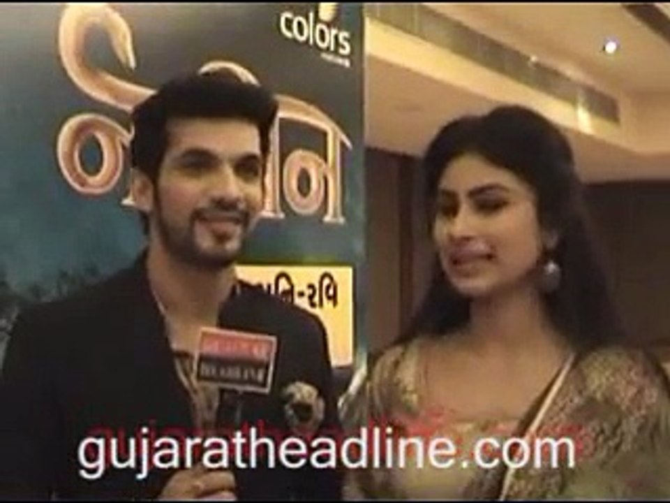 Naagin colors tv Arjun Bijlani and Mouni Roy visits Ahmedabad Exclusive Interview story