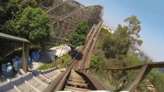 Medusa Wooden Roller Coaster POV Six Flags Mexico Front Seat On Ride