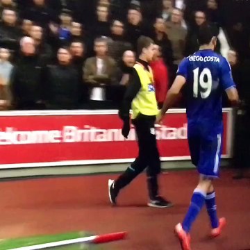 Chelsea Diego Costa Elbows Steward