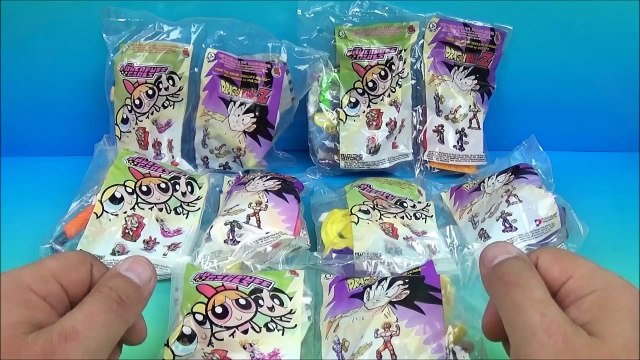 2002 DRAGON BALL Z and THE POWERPUFF GIRLS SET OF 10 BURGER KING KIDS TOYS VIDEO REVIEW