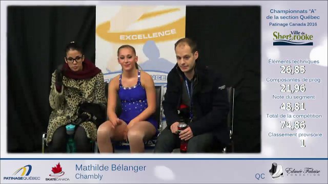 CSA2016-Québec, Novice Dames Libre Échauffement 1