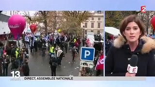 Air France : En colère, les salariés dAir France manifestent devant lAssemblée nationale