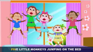 Kids Nursery Rhymes Five Little Monkeys Jumping On The Bed lyrics