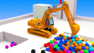 VIDS for KIDS in 3d (HD) Excavator, Digger for children and Balls AApV