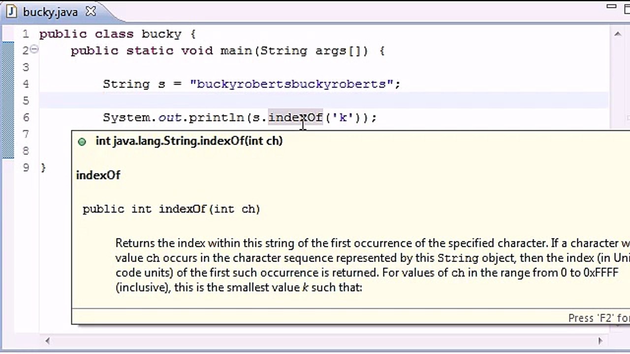 java tutorial 2 - Some More String Methods