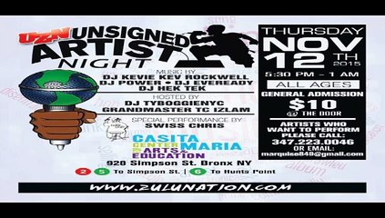 WB HATCHET PREFORMS AT ZULU NATION 43RD ANNIVERSARY UNSIGNED ARTIST NIGHT