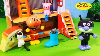 アンパンマン おもちゃアニメ❤猫の散歩 Anpanman＆cat Toys Animation