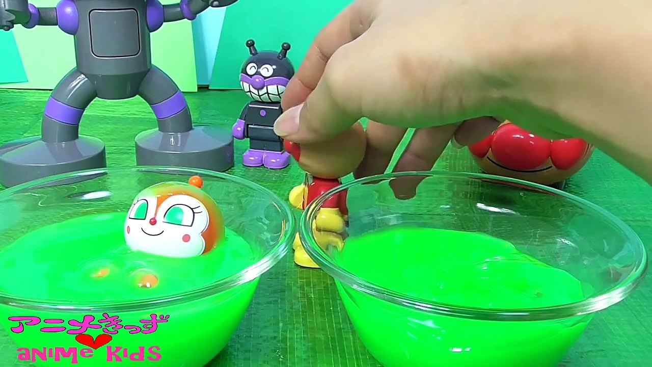 アンパンマン バイキンマン スライム の お風呂 で遊ぶよ♫ テレビ 映画 おもちゃアニメ animekids アニメきっず テレビ 映画 anpanman toy