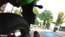 rear view footage from Kawasaki Ninja 250R riding through London