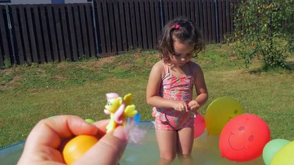 Worlds Biggest Balloon Pool with Kinder Surprise eggs hidden in the Baloons!