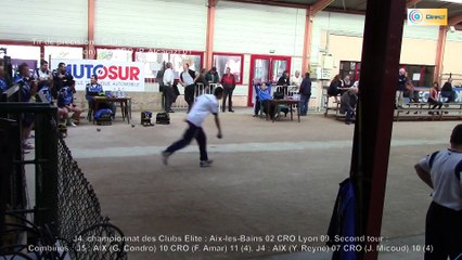Second tour, tir de précision 1, Aix-les-Bains contre CRO Lyon, Club Elite Masculin J4, Sport Boules, Saison 2015-2016