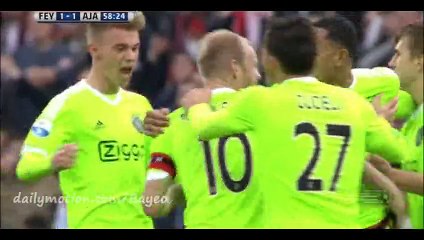 Goal Klaassen - Feyenoord 1-1 Ajax - 08-11-2015