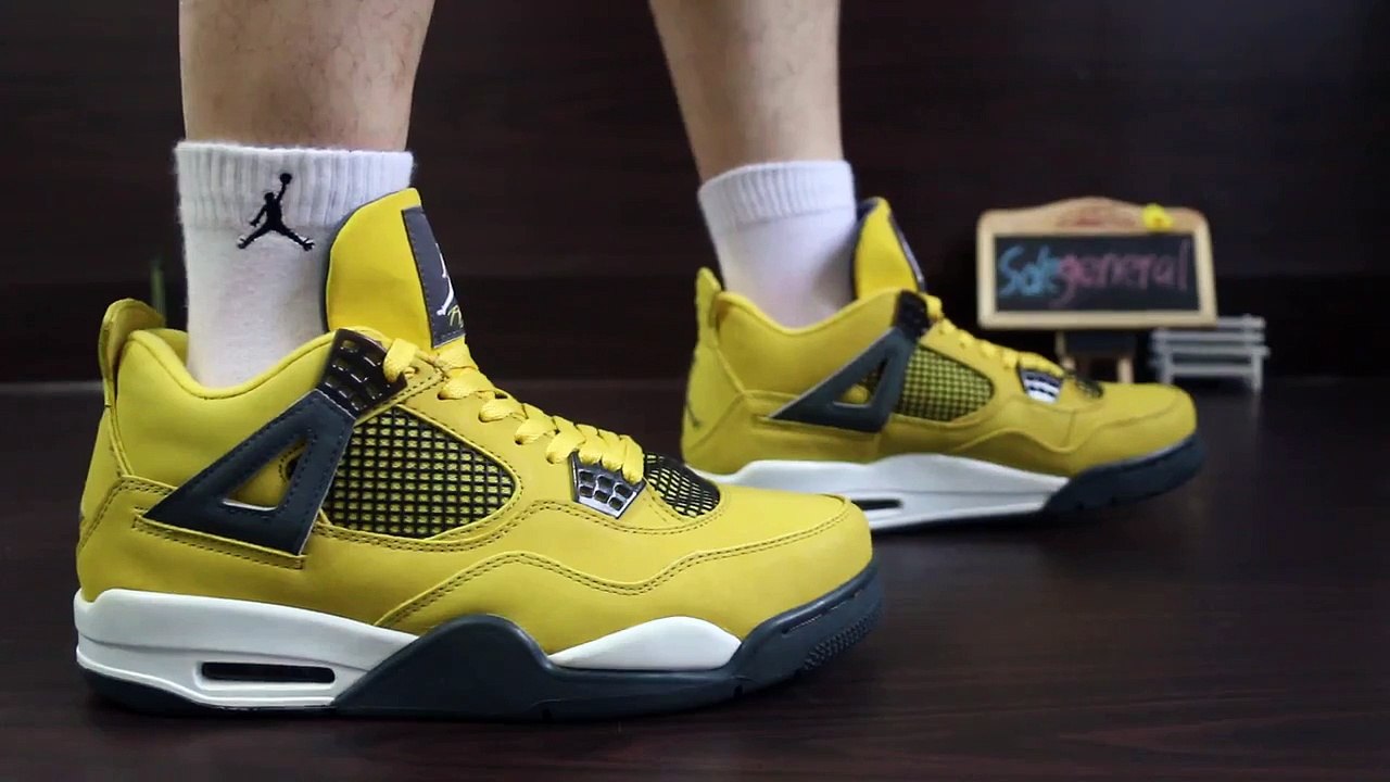 HD_Review_Authentic Air Jordan 4 Retro “Lightning”Cheap for sale on SUPERKNICKS.COM