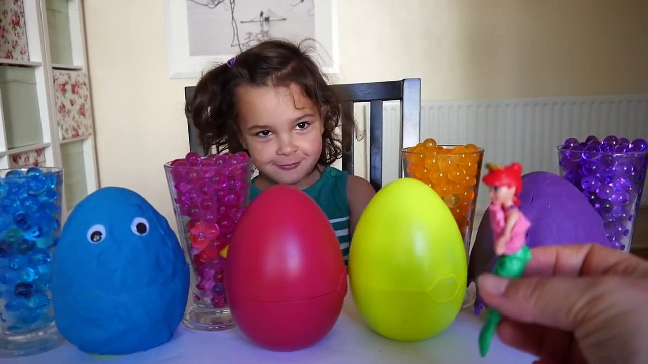 Giant Play Doh Surprise Eggs and Orbeez Crush Challenge with Disney Frozen MLP Shopkins Ki