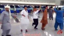 Afghani Peoples Do Attan in Airport