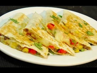 HomeMade Easy And Healthy Vegetable Quesadilla - Mexican Recipe
