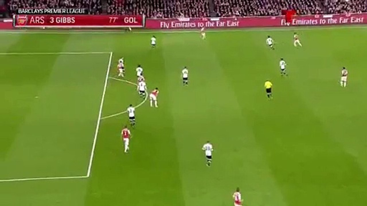 Kieran Gibbs Goal 1-1 Arsenal vs Tottenham