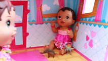 Baby Alive DOLLHOUSE TOUR Lalaloopsy Frozen Elsa Toddler Dolls Babies HUGE WOODEN Baby Ali