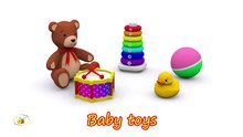 Learn colors and numbers for kids in English. Ring stacker. Cartoons for babies 1 year