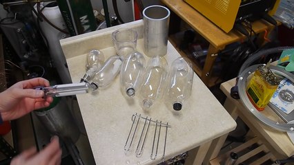 Blow molding plastic water bottles