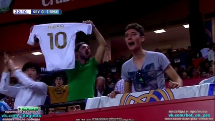 Real Madrid fans celebrating a goal with Leo Messi's shirt #WTF