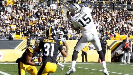 Can't-Miss Play: Crabtree climbs the ladder for a TD