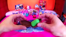 Giant Princess Kinder Surprise Eggs Disney Frozen Elsa Anna Minnie Mickey Play-Doh Huevos