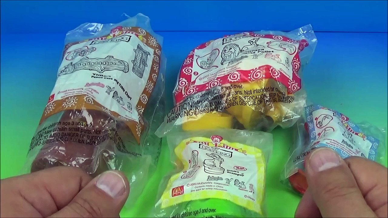 2003 WALT DISNEY CLASSICS THE LION KING SPECIAL EDITION SET OF 4 McDONALDS KIDS MEAL TOYS