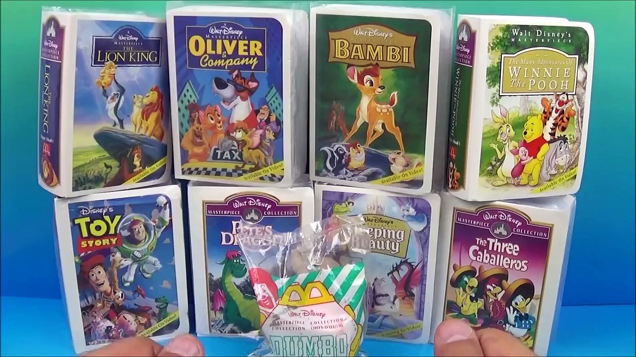 1997 WALT DISNEYS MASTERPIECE COLLECTION SET OF 9 McDONALDS HAPPY MEAL KIDS TOYS VIDEO R