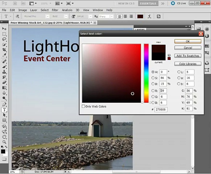 PhotoShop CS5 for Beginners - #15. Adding Text to an Image
