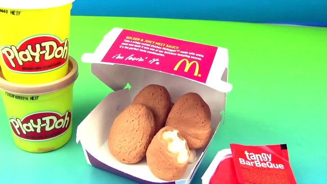 PLAY-DOH McDonalds Chicken McNuggets Cookie Monster DIY How to Make BBQ Sauce by HobbyKidsTv