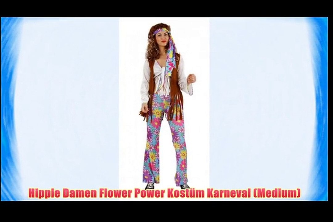Hippie Damen Flower Power Kost?m Karneval (Medium)