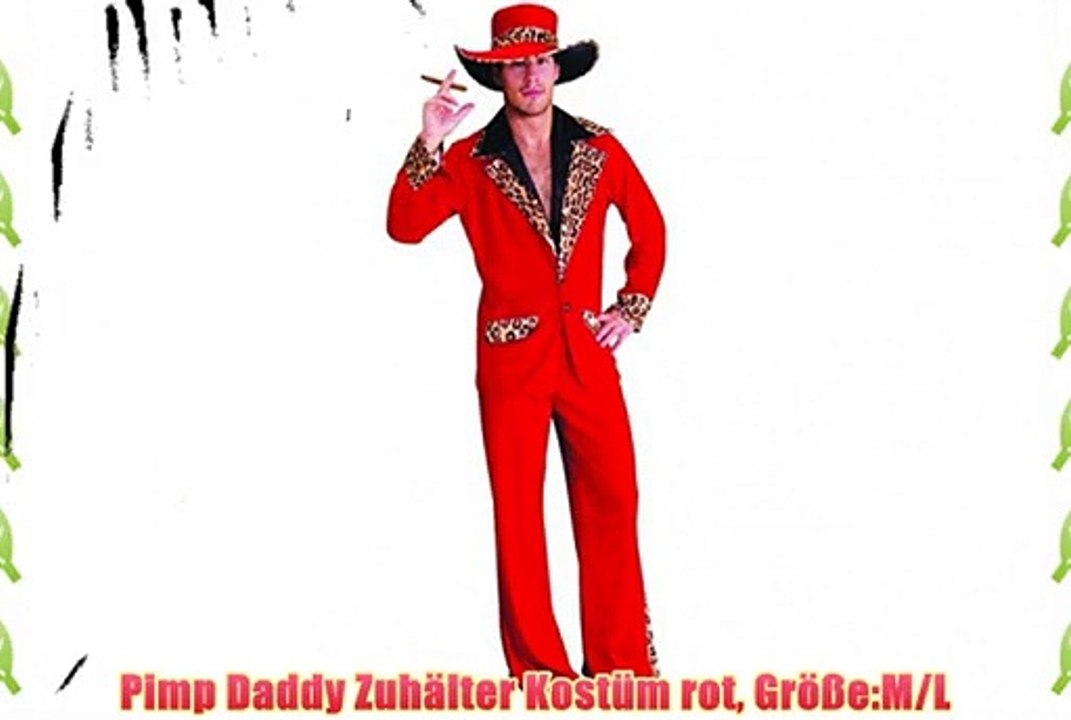 Pimp Daddy Zuh?lter Kost?m rot Gr??e:M/L