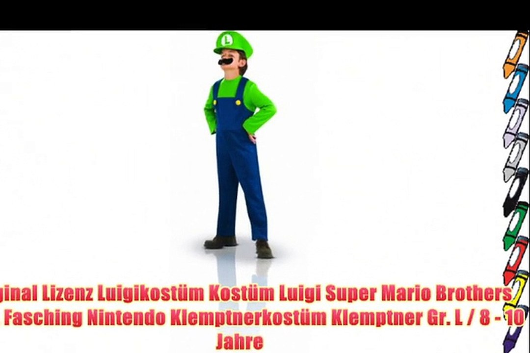 Original Lizenz Luigikost?m Kost?m Luigi Super Mario Brothers Bros. Fasching Nintendo Klemptnerkost?m