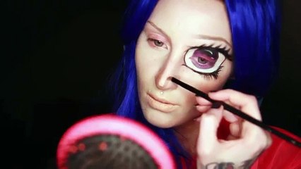 ANIME GIRL HUGE EYES MAKEUP TRANSFORMATION TUTORIAL PT.1