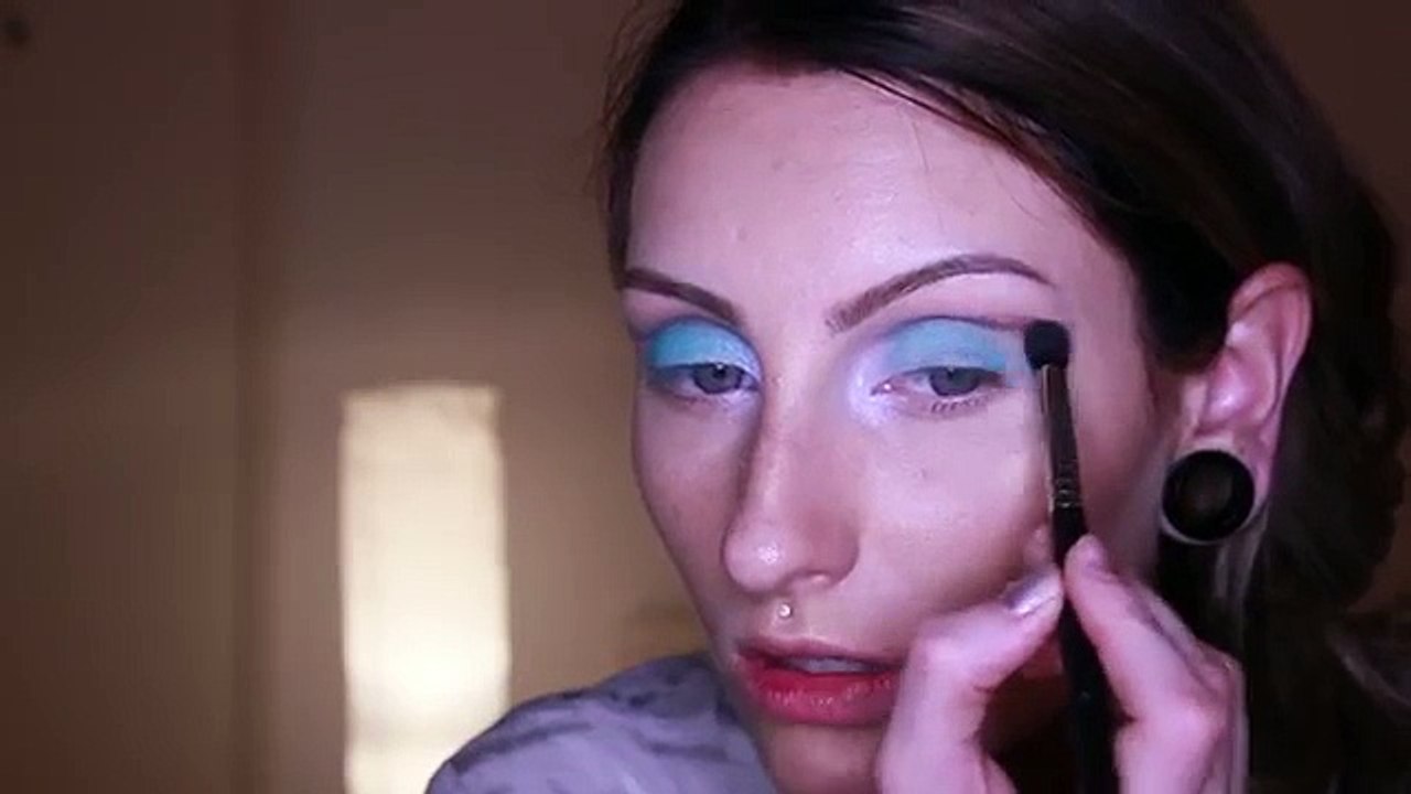 Ancient Aztec Inspired Blue And Gold Flakes Makeup Tutorial _ Golden Queen Goddess