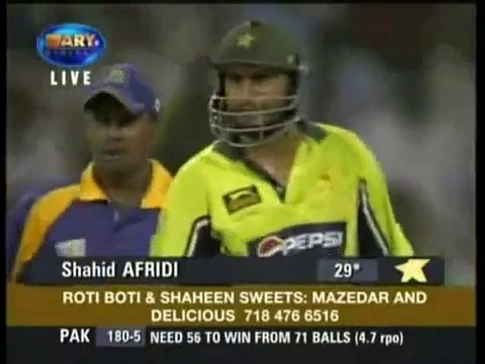 Shahid Afridi 6 Sixes in over .flv