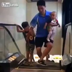 LiveLeak How not to get eaten by escalator China