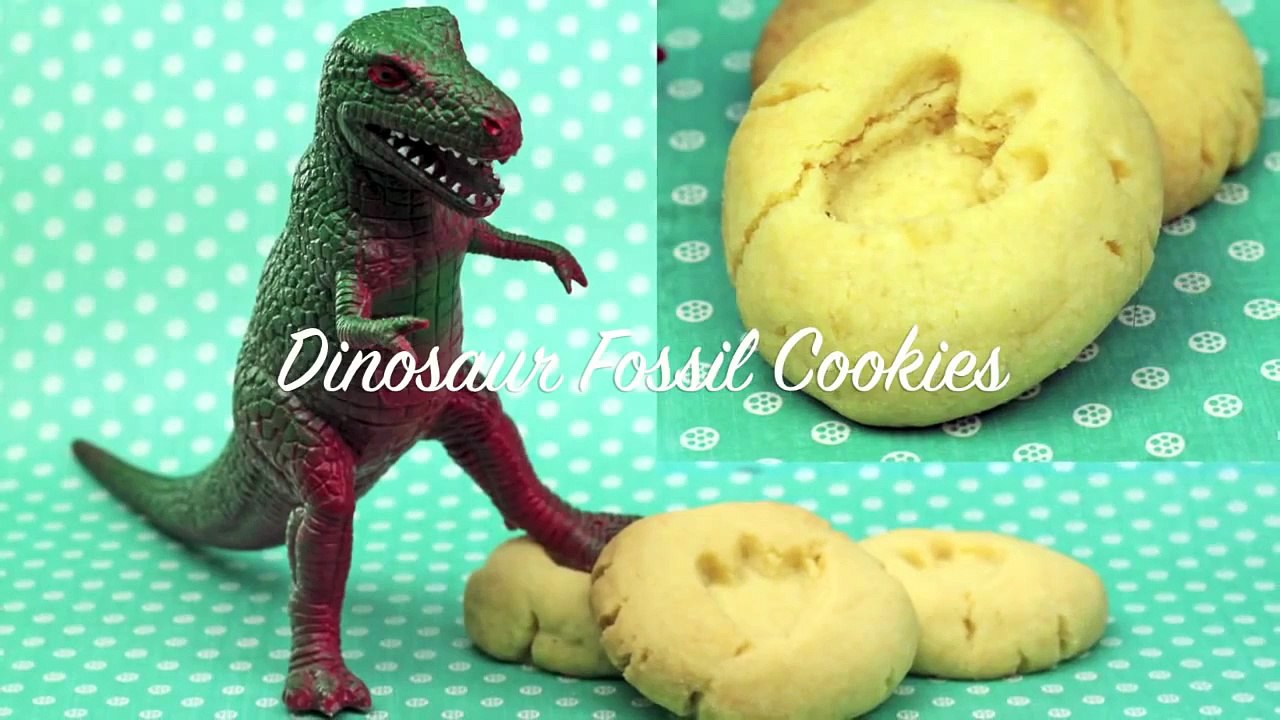 DINOSAUR FOSSIL COOKIES Using our 3 ingredient cookie dough jurassic park how to baking