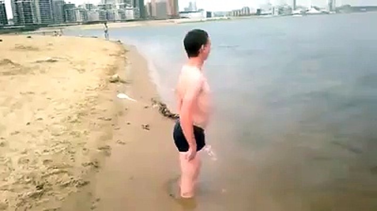funny beach man very interesting man